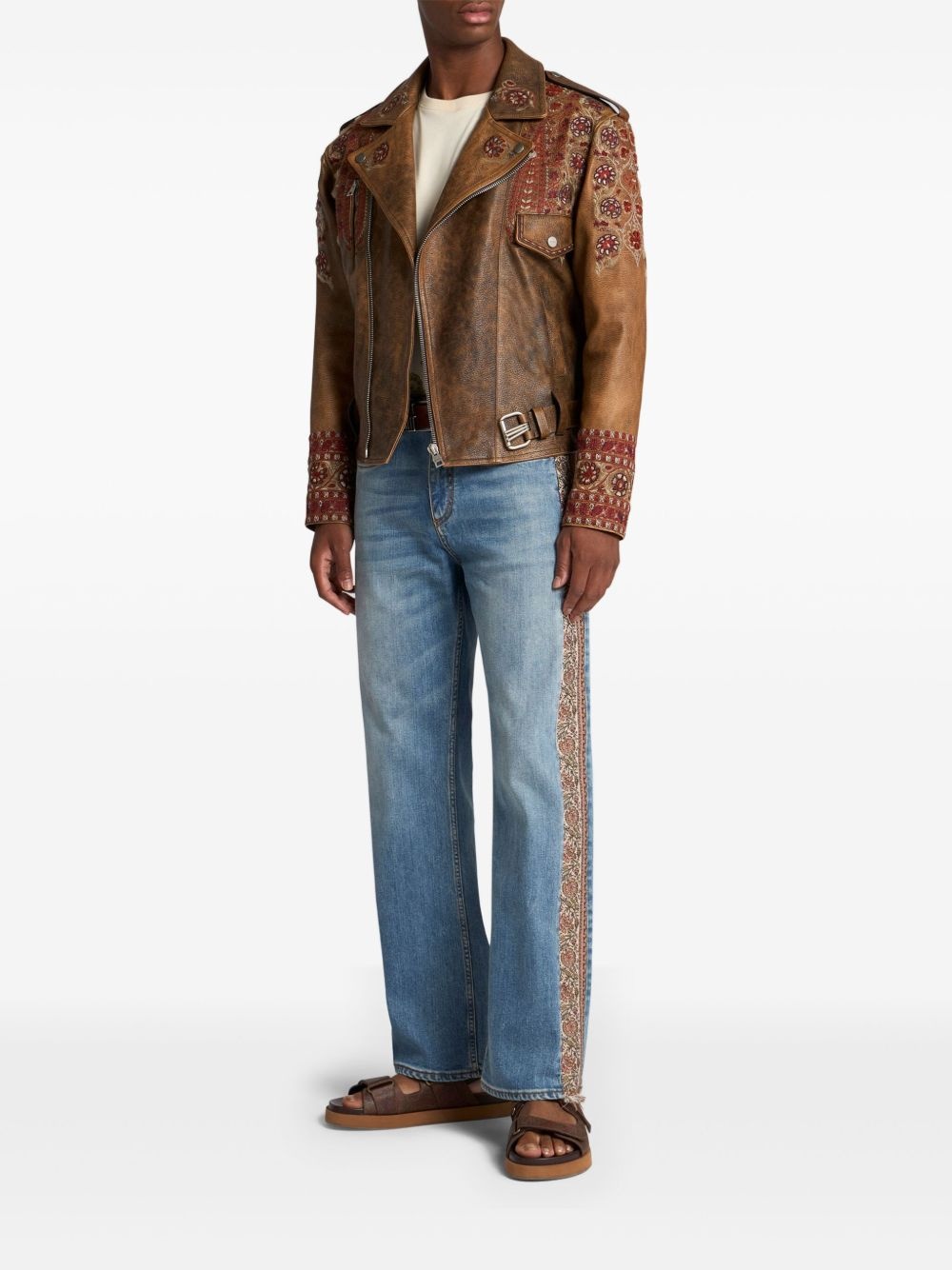 panelled jeans - 2