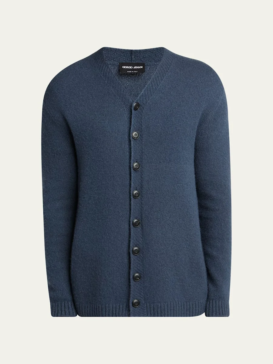 Men's Cashmere Button-Front Cardigan - 1