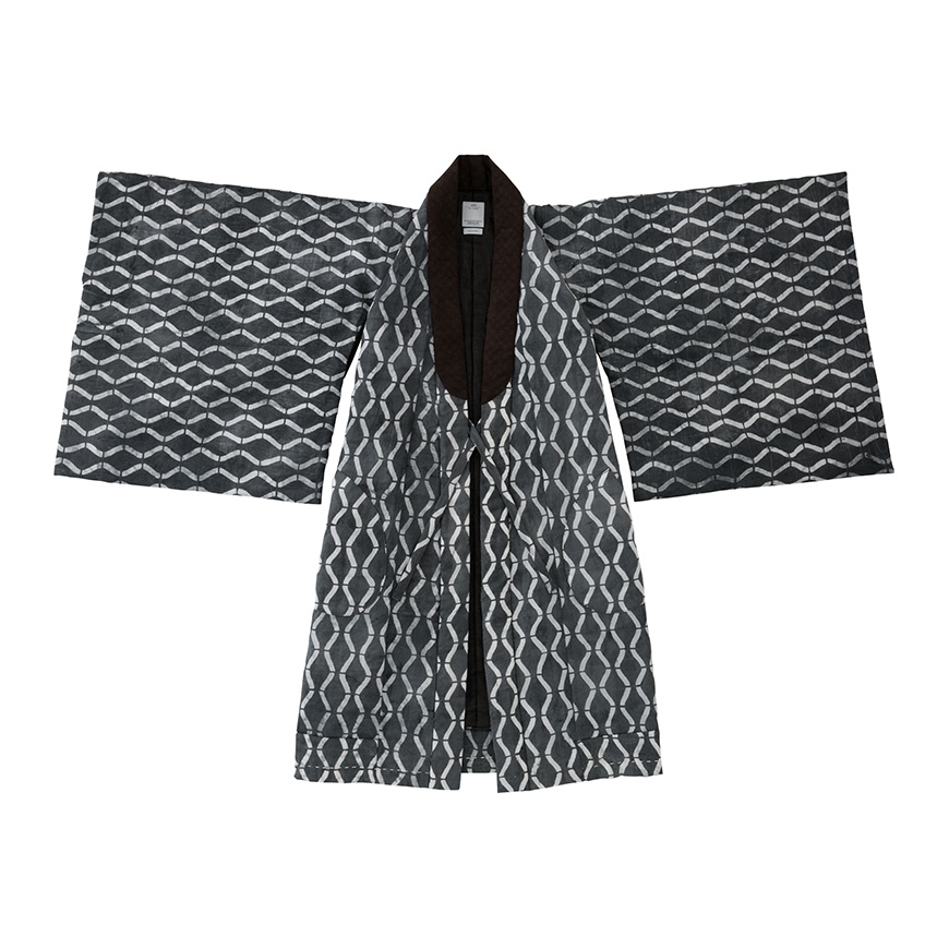 KIMONO COAT BAMBOO (RAMIE N.D.) BLACK - 1