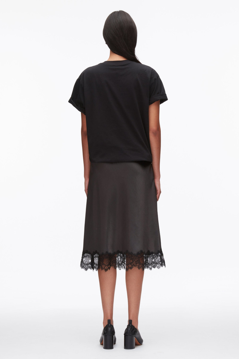 Draped Combo T-Shirt Dress with Lace Trim 4