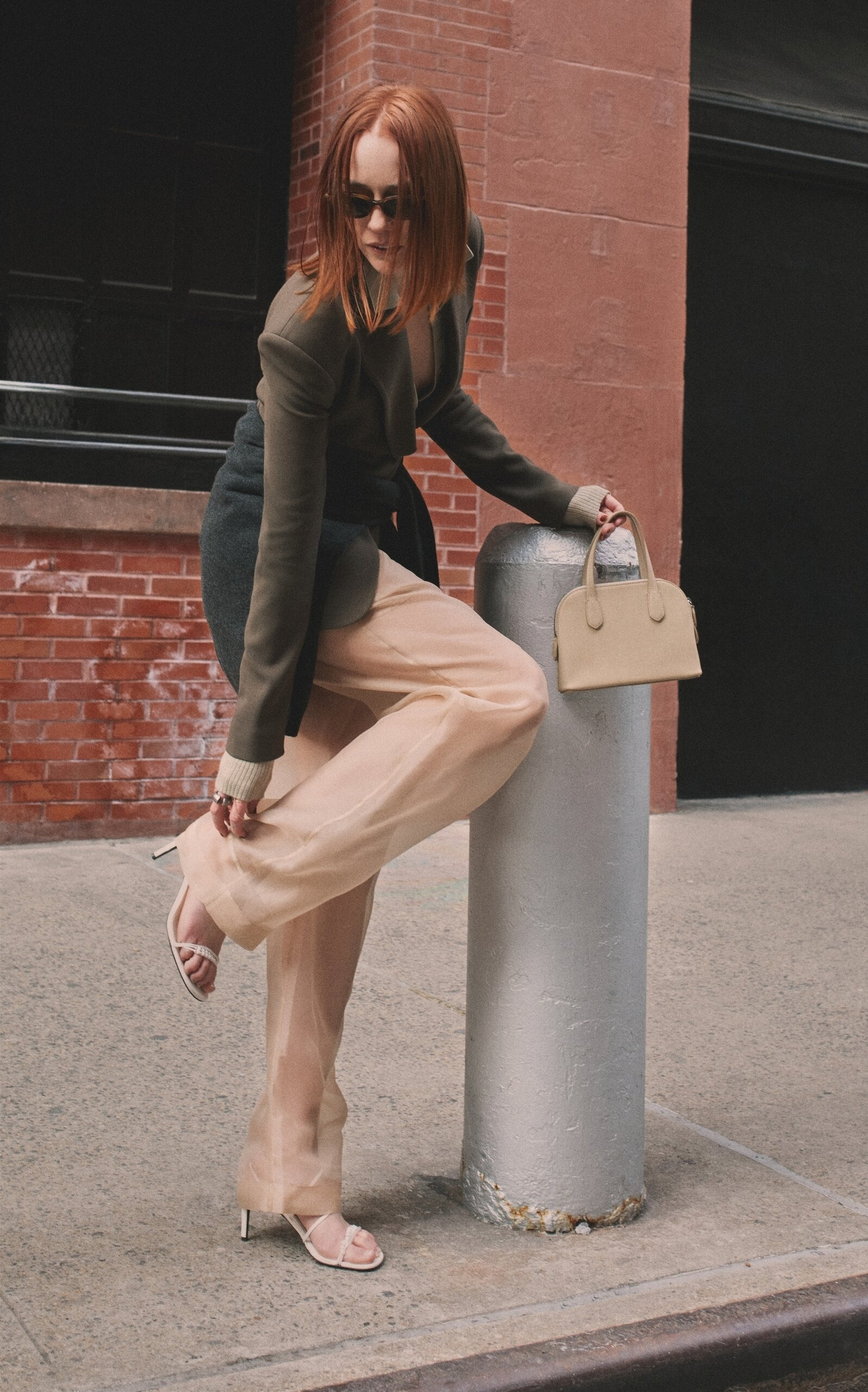 Trenton Organza Wide-Leg Pants tan - 2