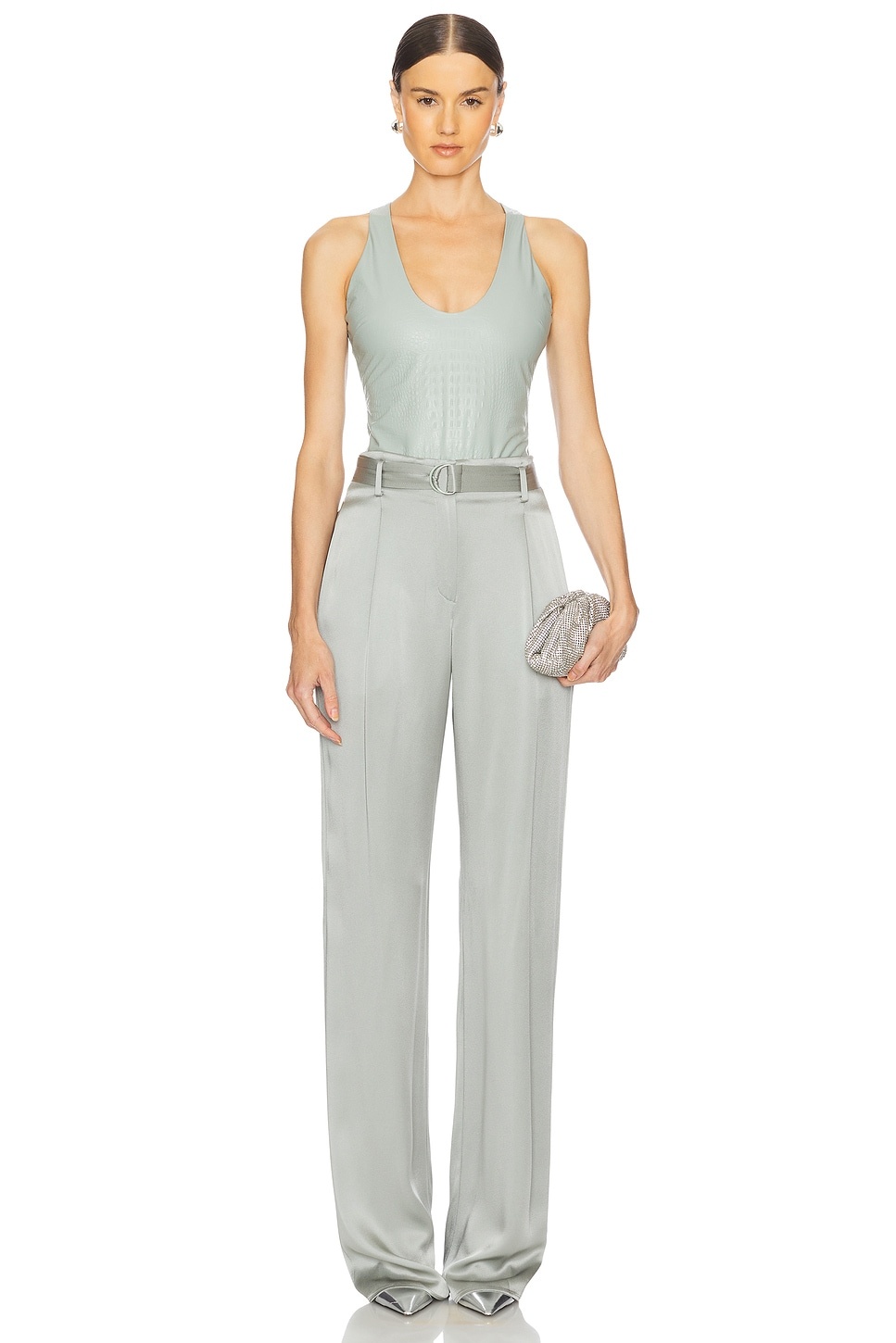 Croc Faux Leather Scoop Bodysuit - 5