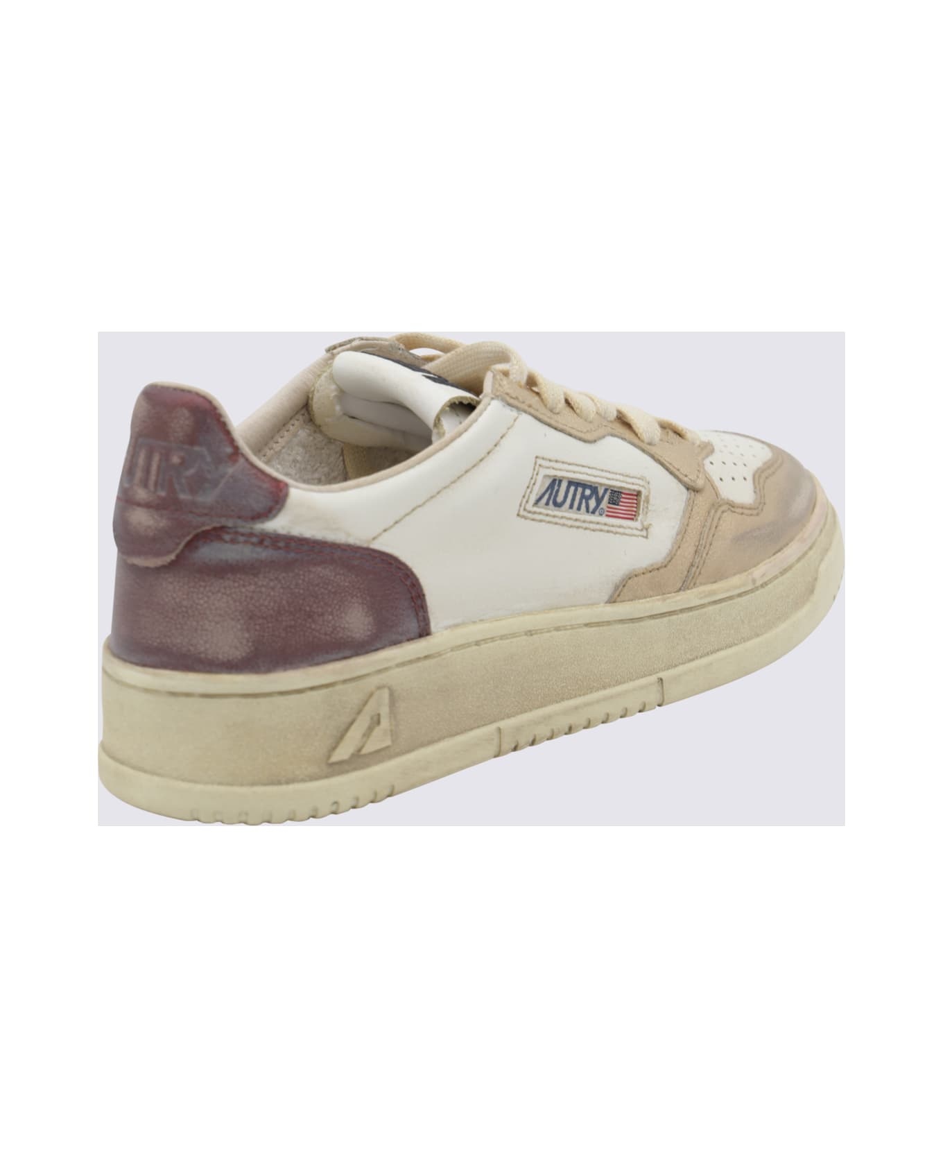 White And Brown Metal Sneakers - 2