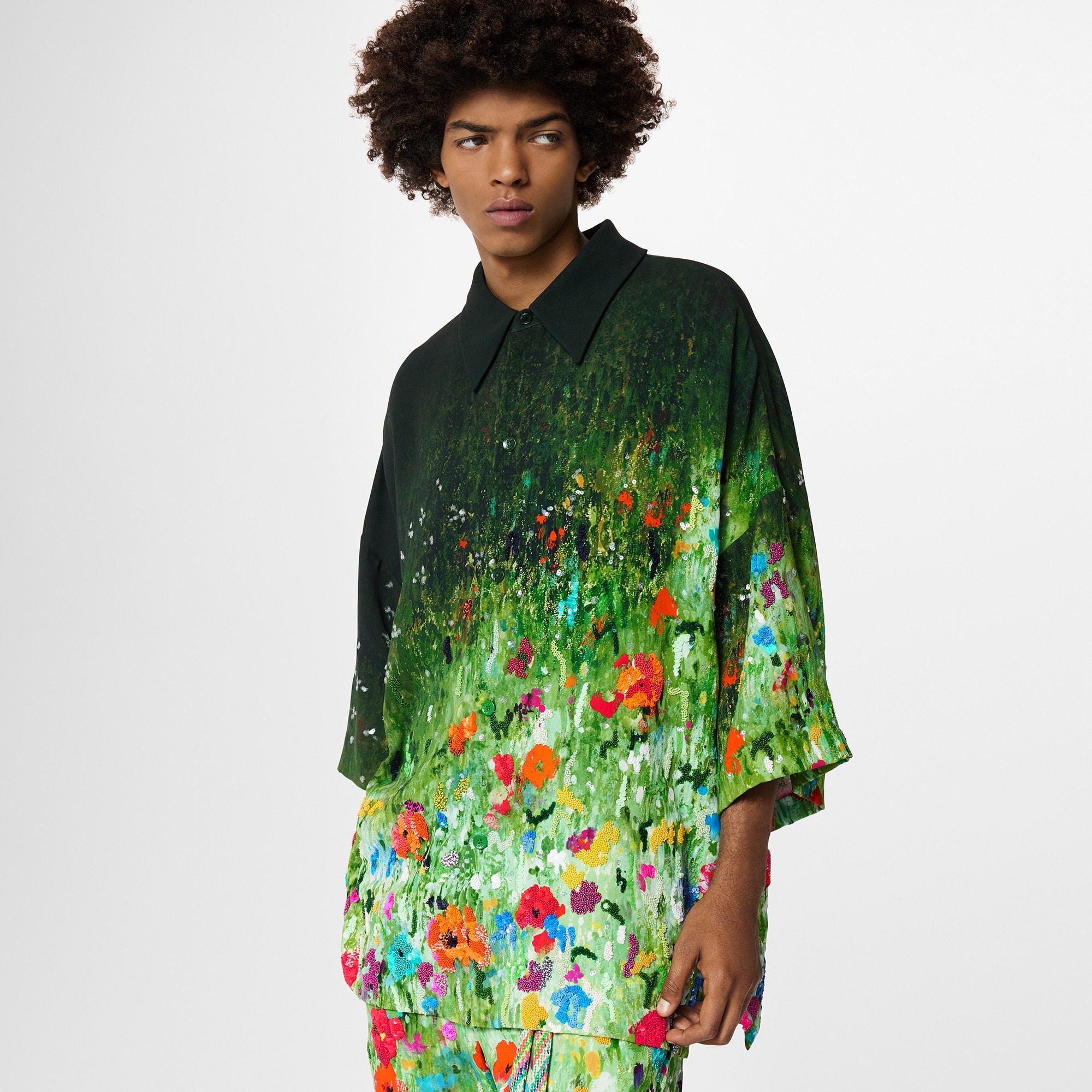 Multi Buttonholes Short-Sleeved Pyjama Shirt - 5
