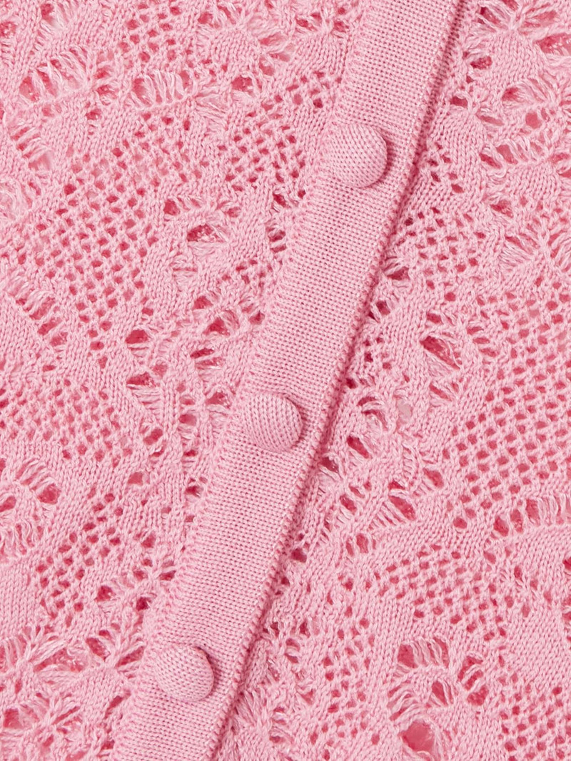 Ithaca crocheted wool and silk-blend Henley top Pink 5