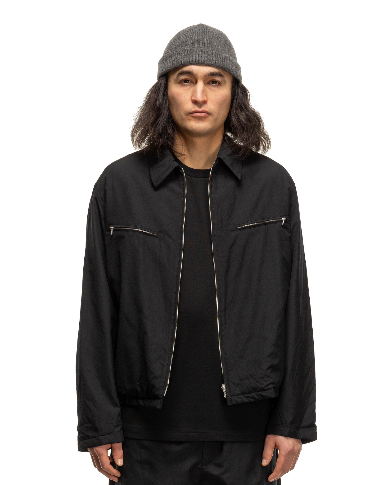 High Count Wool Poplin Blouson Black - 4