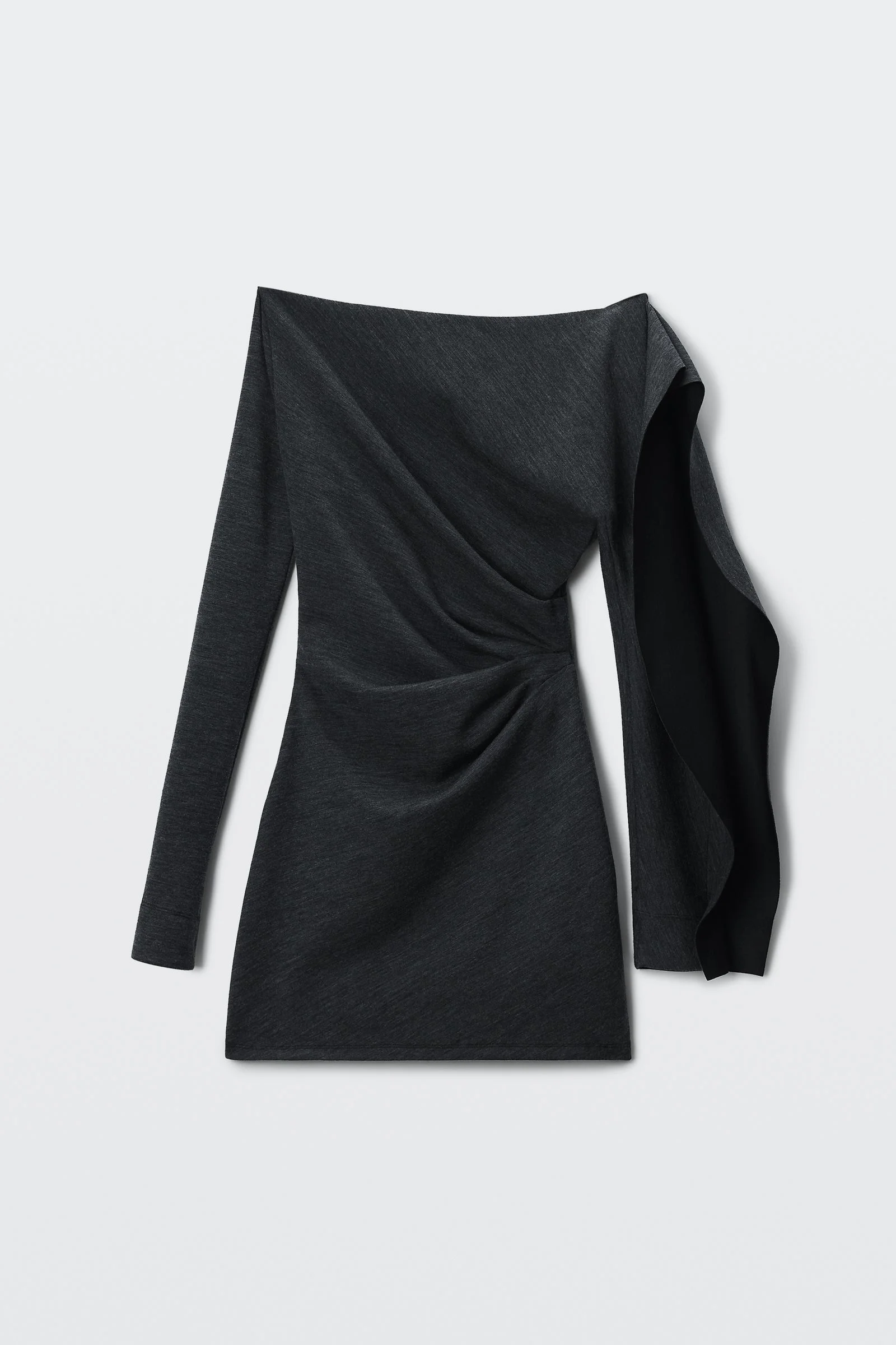asymmetric drape mini dress - 1