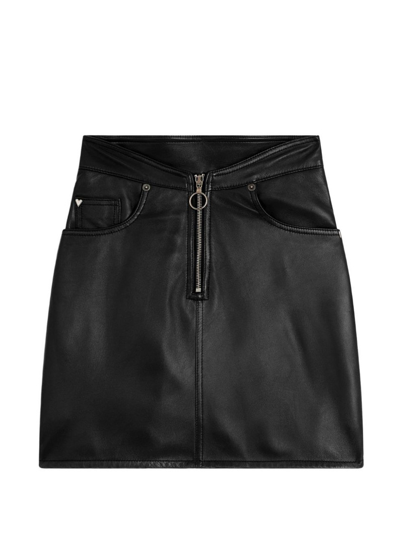 leather zippered mini skirt 1