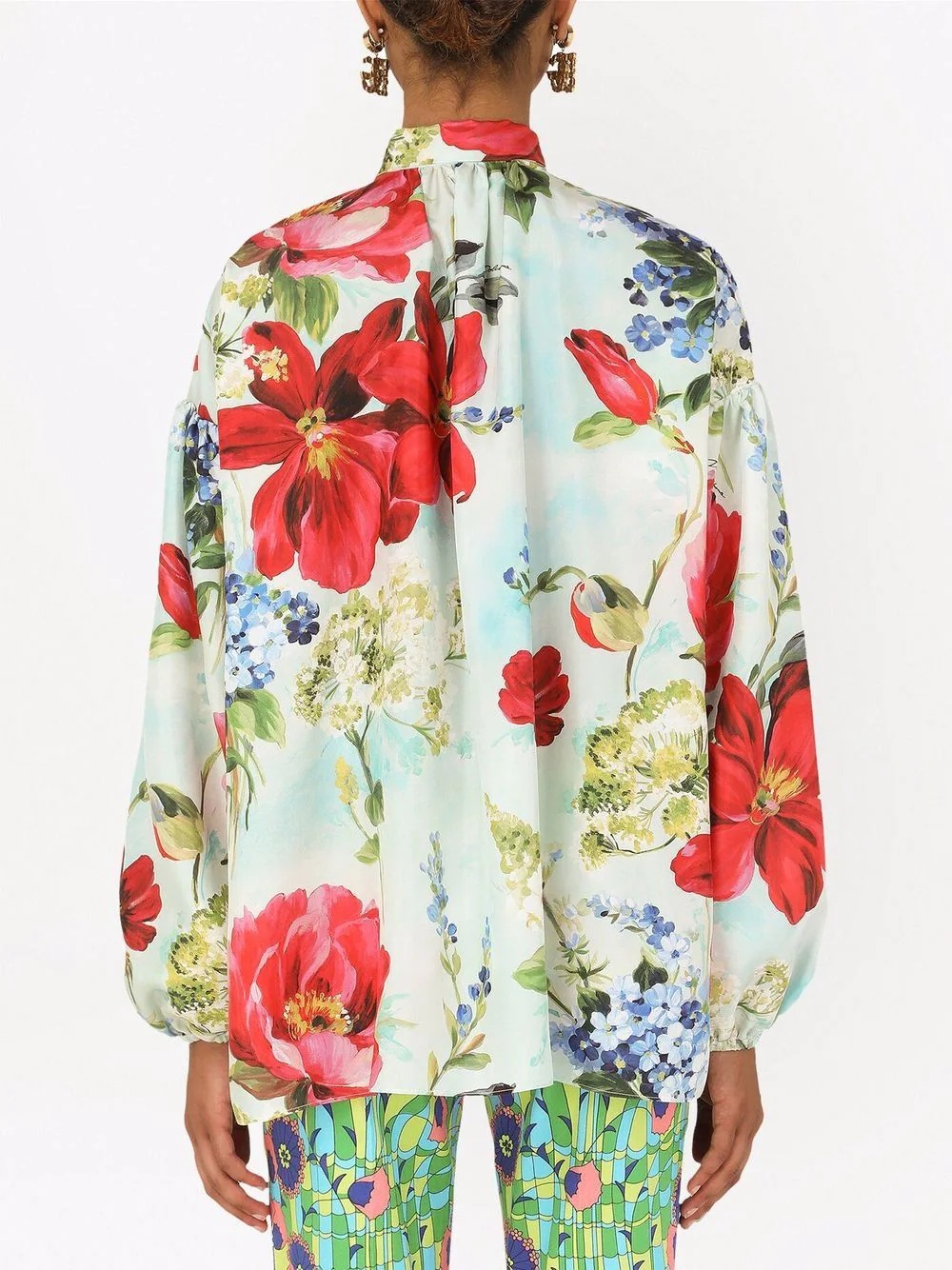 floral-print silk shirt - 4
