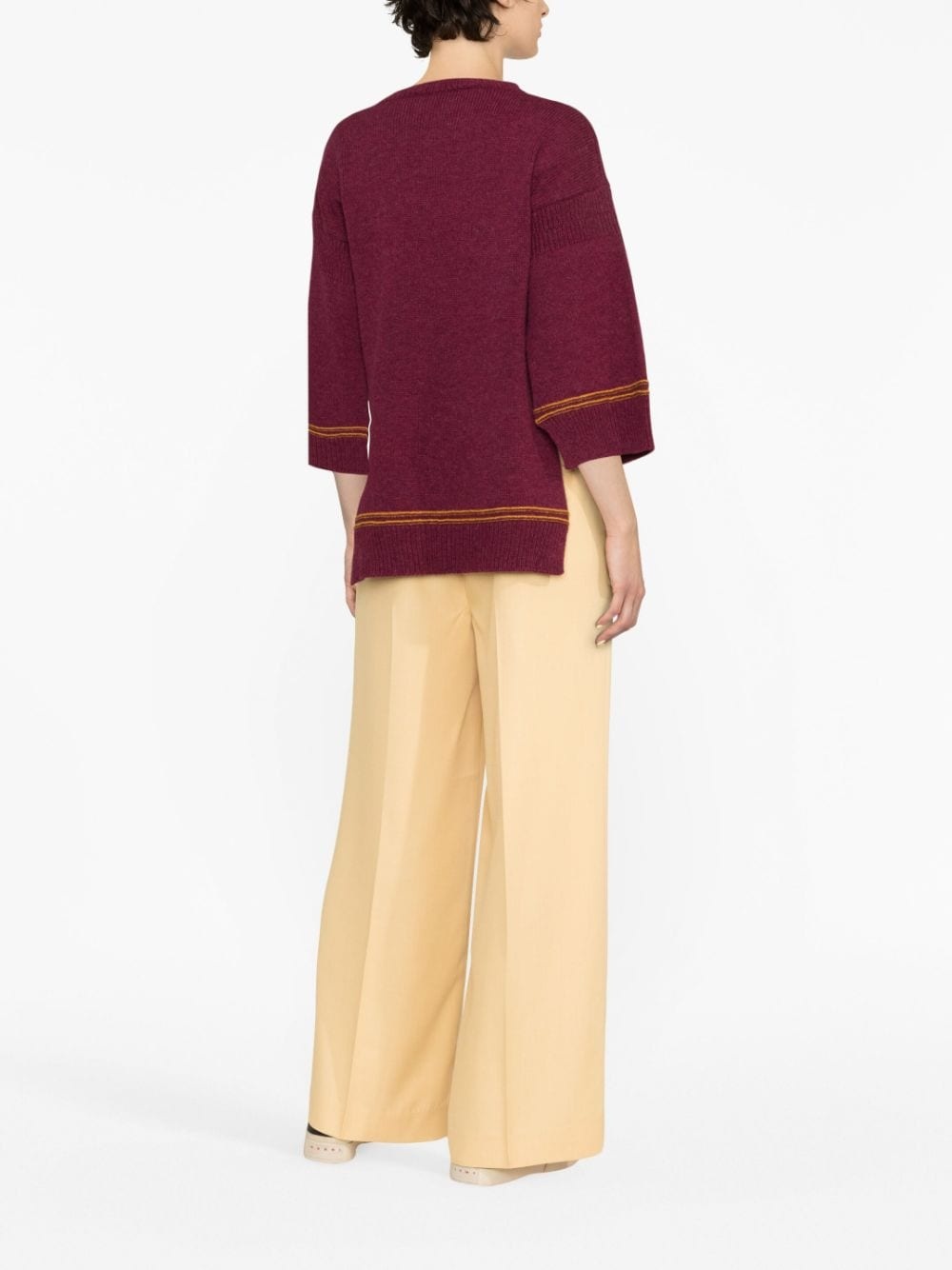 intarsia-logo virgin-wool sweater - 4