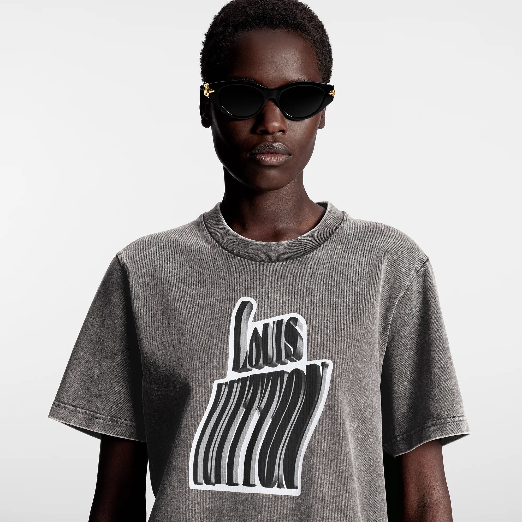 Graphic LV Signature T-Shirt Dress - 2