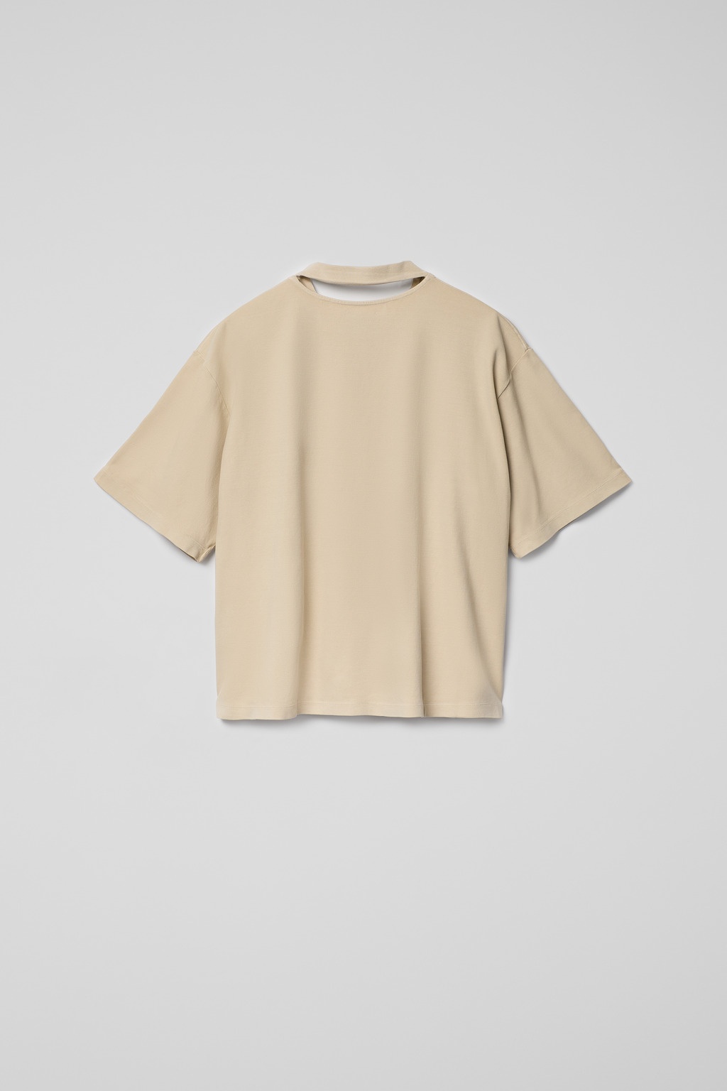 Beige Cotton T-shirt - 4