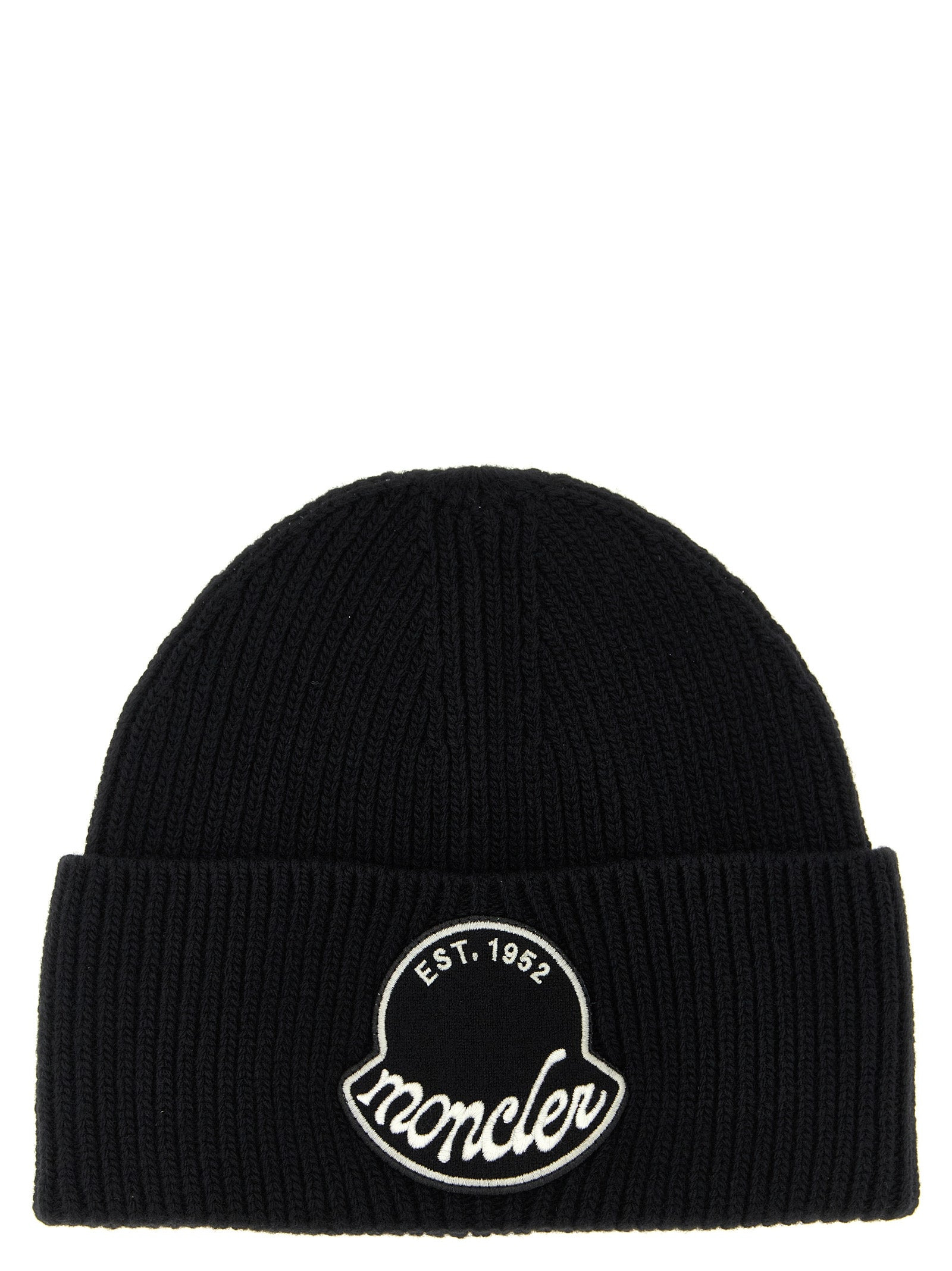 Logo Patch Beanie Hats Black - 1