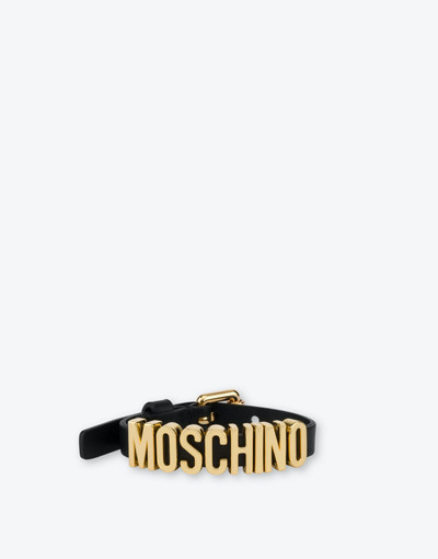 Moschino LETTERING LOGO CALFSKIN BRACELET outlook