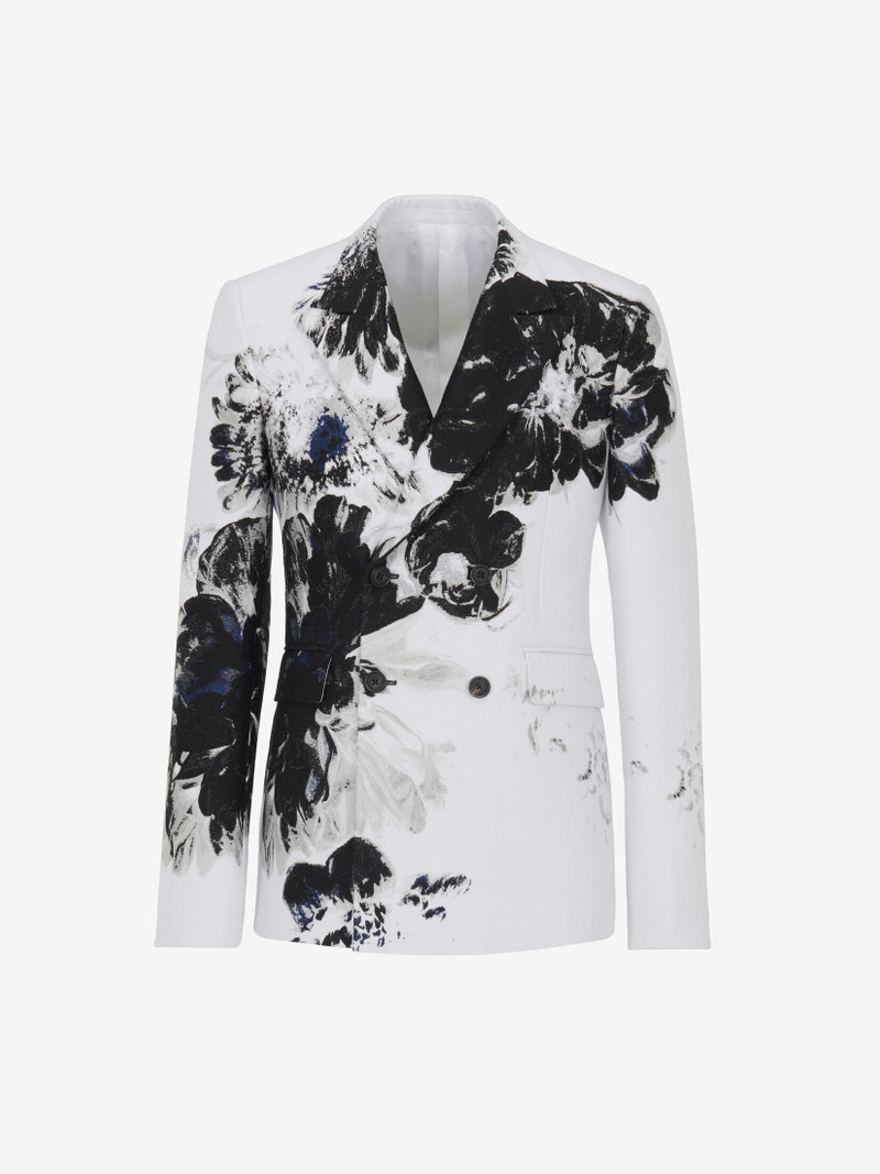 Men's Dutch Flower Double-breasted Jacket in Black/white 1