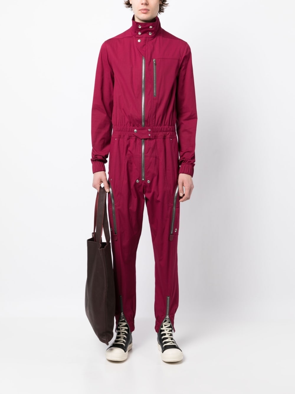 long-sleeve zip-up jumpsuit - 2