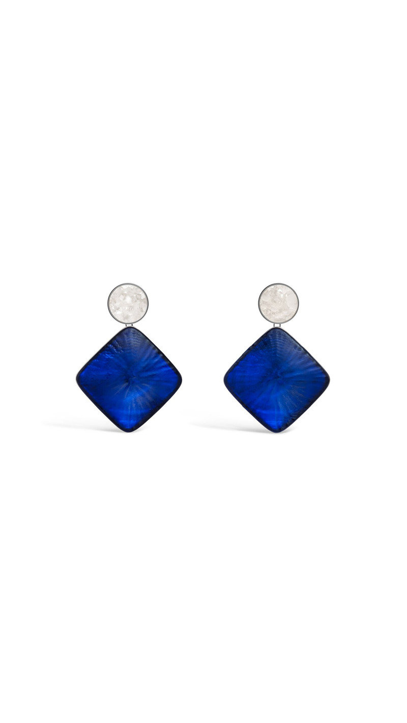 PENDANT EARRINGS IN ROCK CRYSTAL & PLEXI 1
