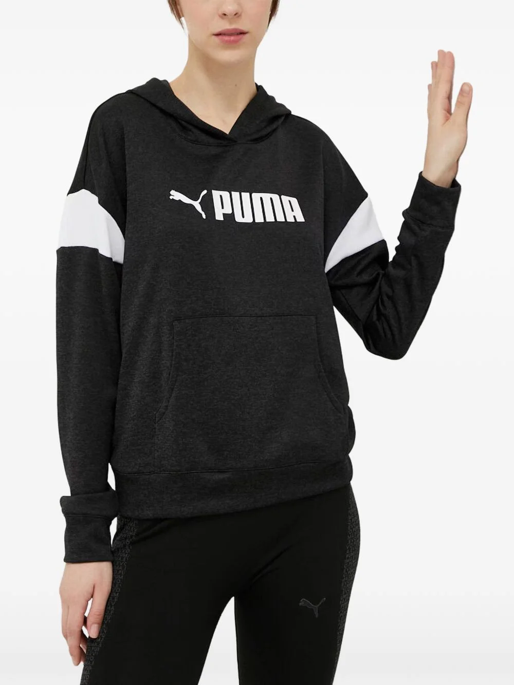Fit Tech logo-panelled hoodie - 1