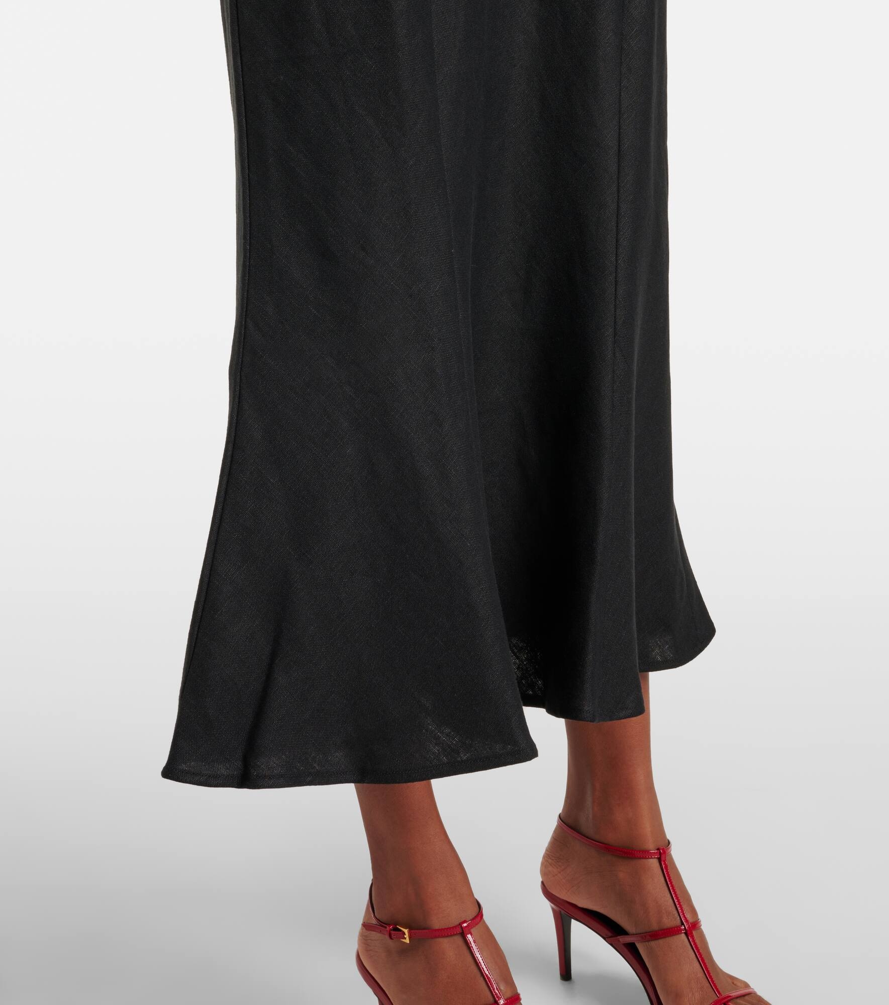 Linen midi skirt - 5