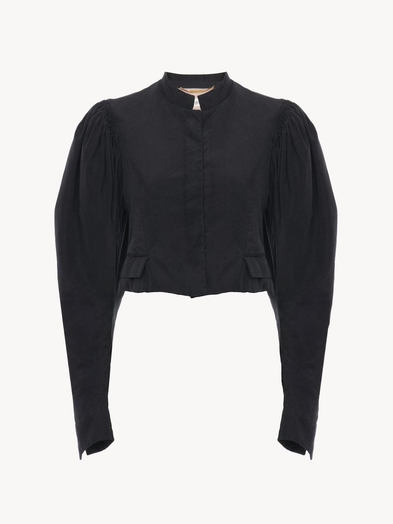 Chloé PUFF-SLEEVE CROPPED JACKET IN SILK FAILLE outlook