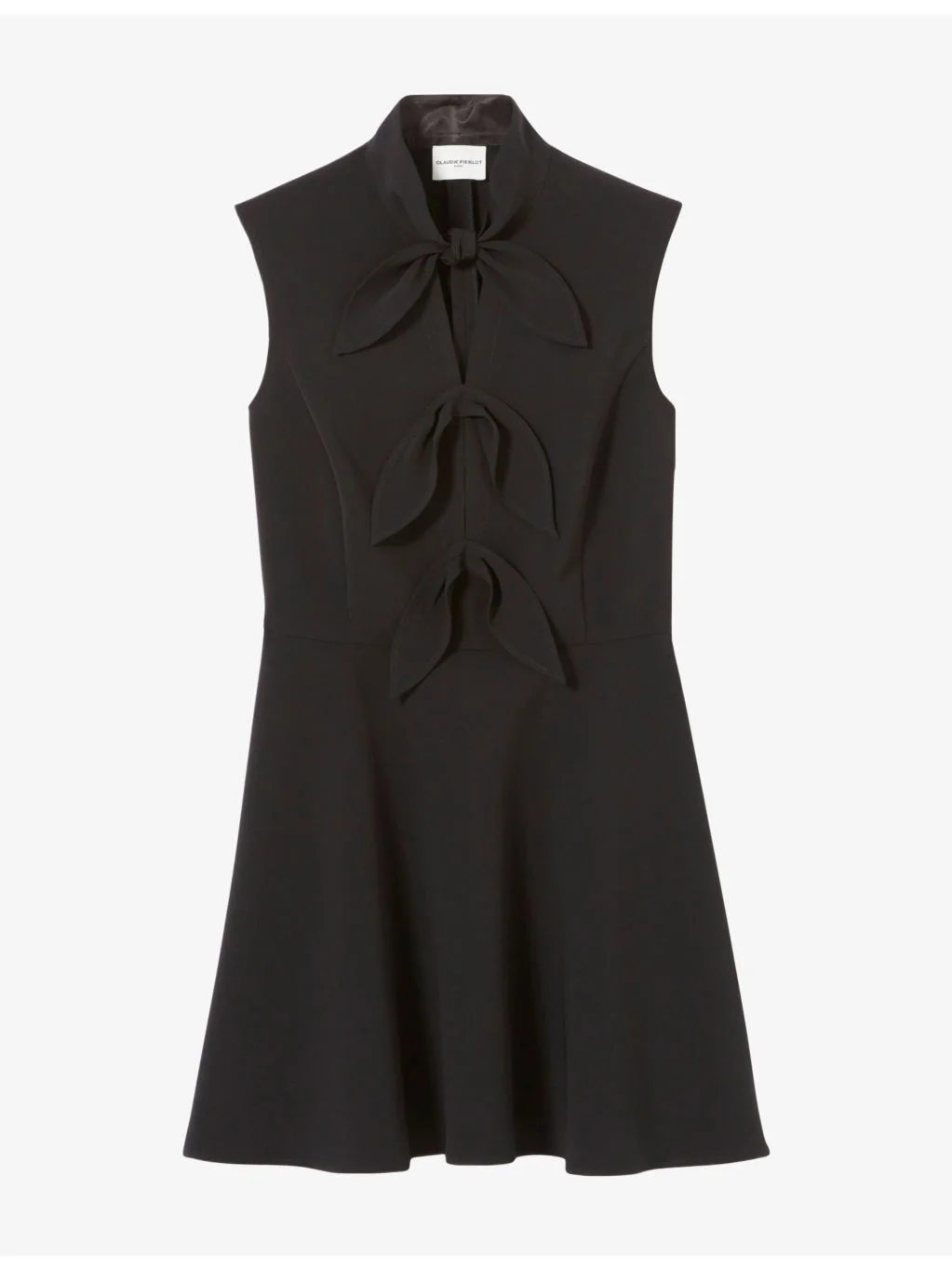 Bow-Embellished Crepe Mini Dress - 1