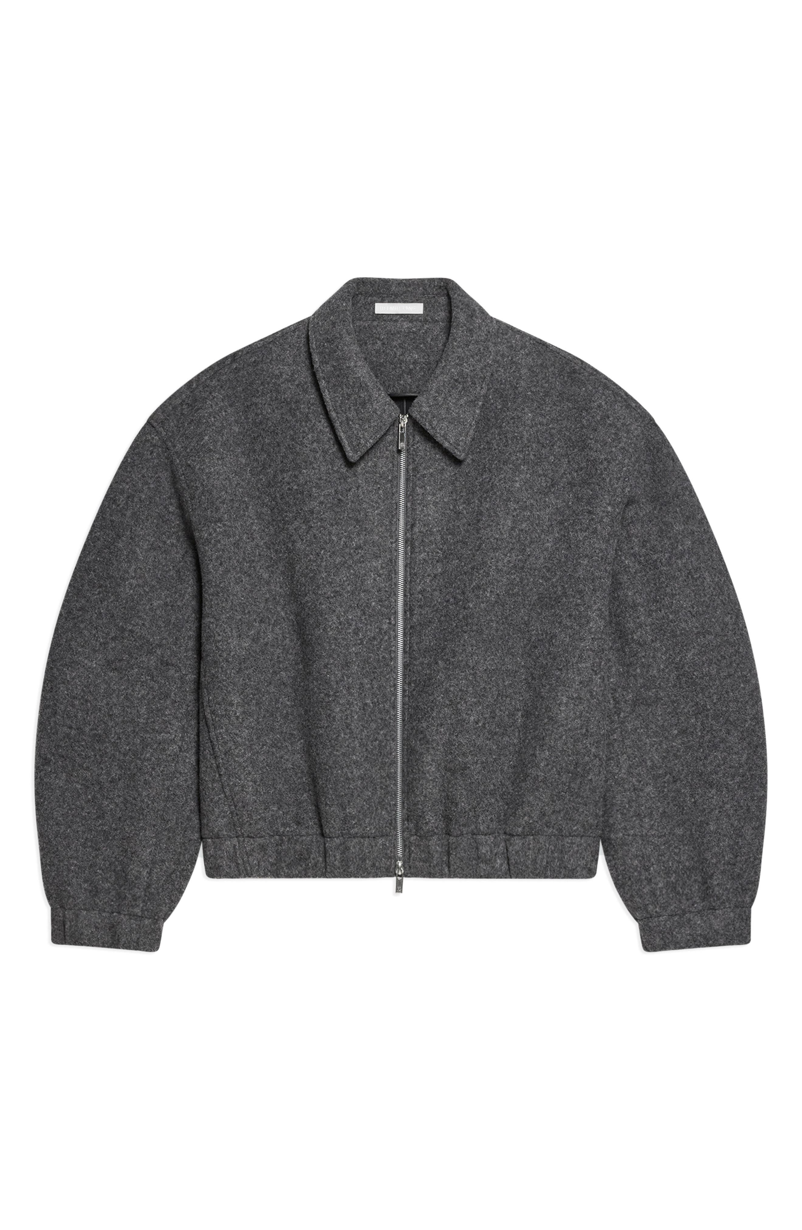 Helmut Lang Boiled Bomber in Grey Melange/Black at Nordstrom - 5