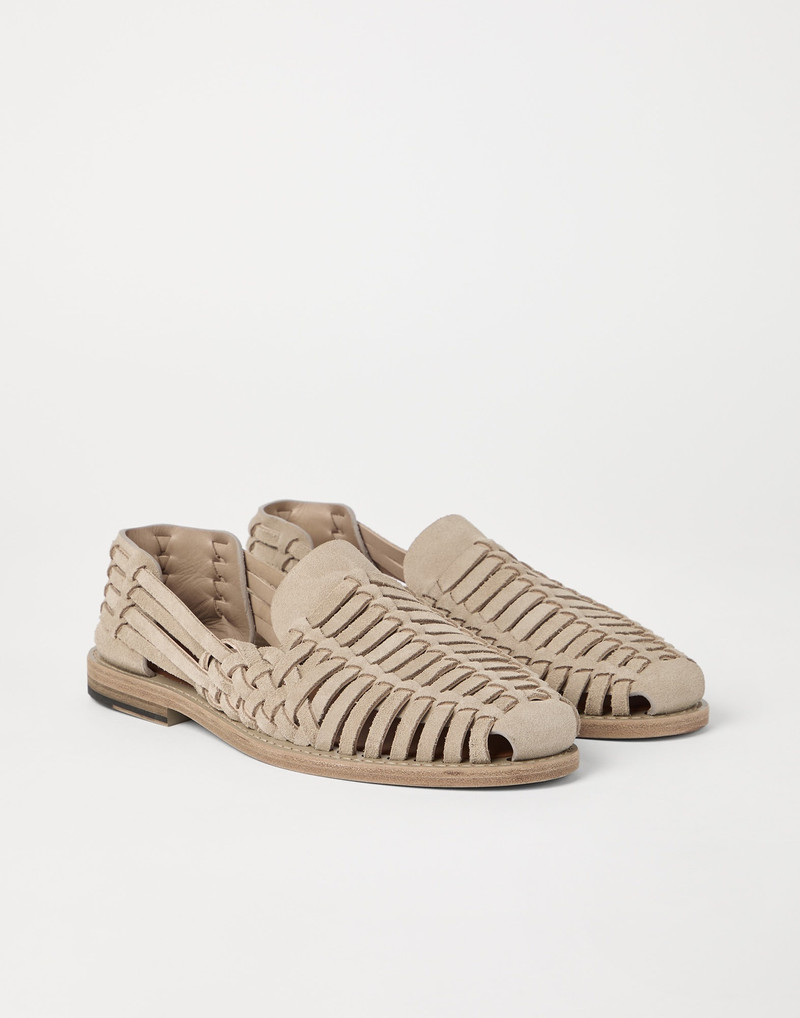 Suede woven sandals 1