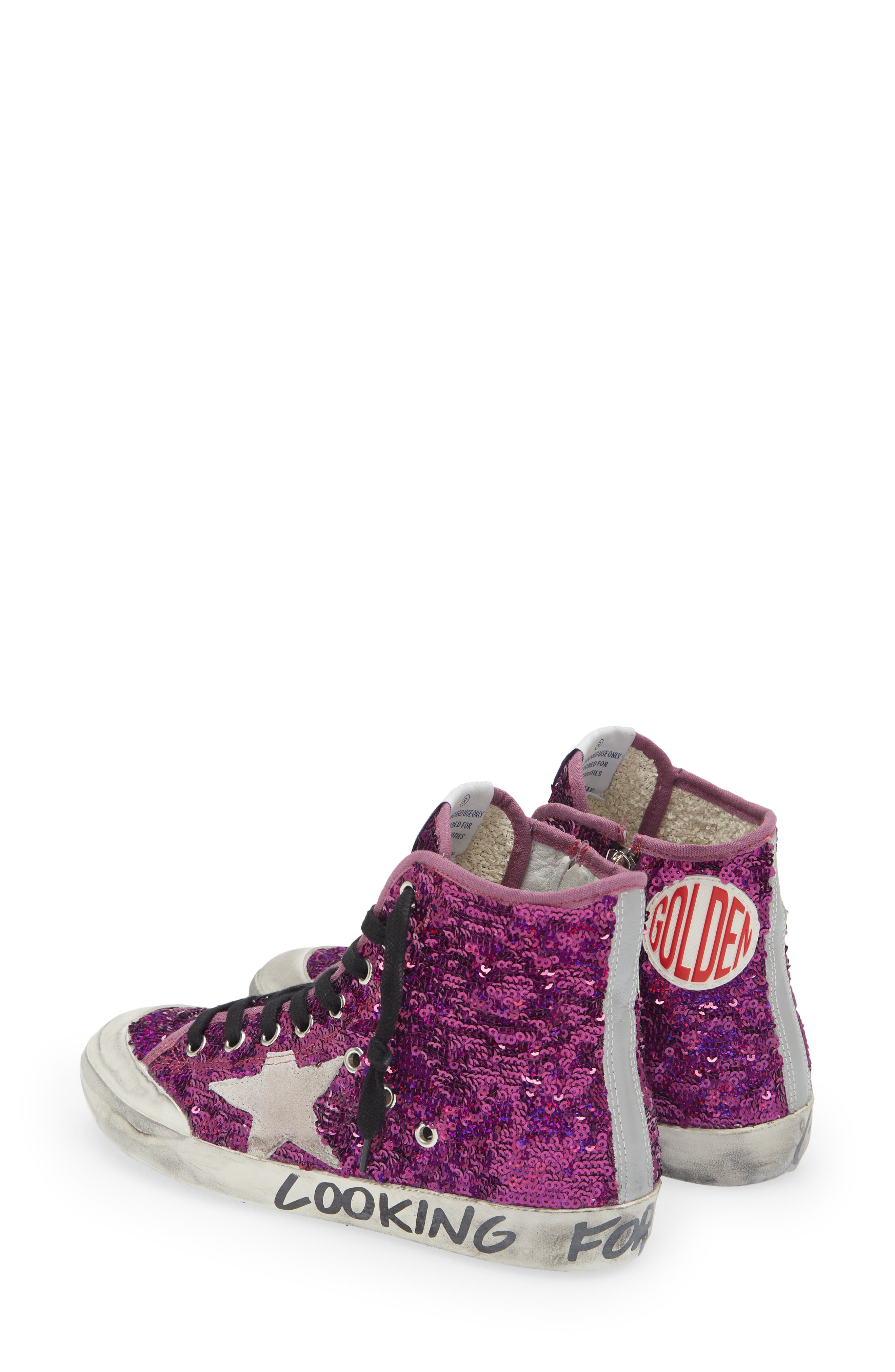 Golden Goose Francy Penstar Sequin High Top Sneaker in Purple Paillettes at Nordstrom - 2