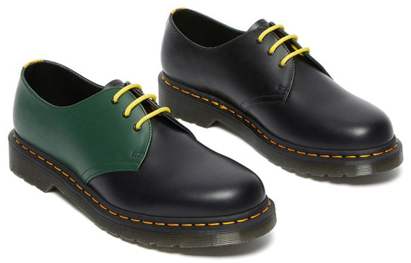 Dr. Martens Dr. Martens 1461 Contrast Smooth Leather Shoes 'Black Green' 27289001 outlook