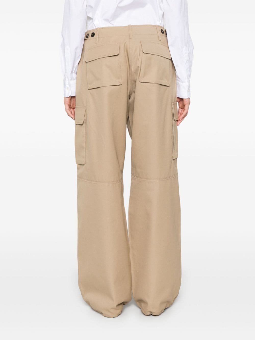 wide-leg cargo trousers - 4