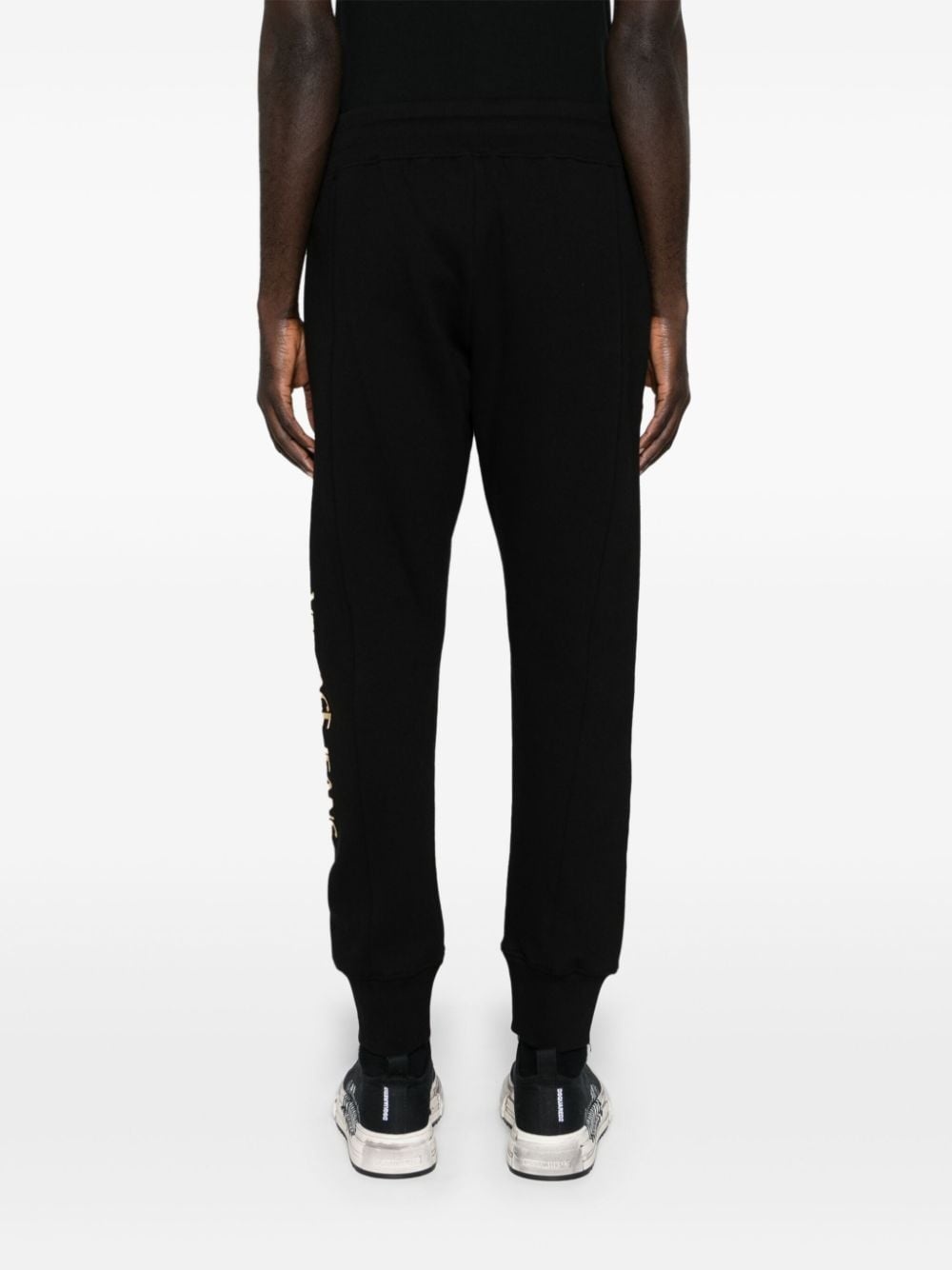 logo-print cotton track pants - 4