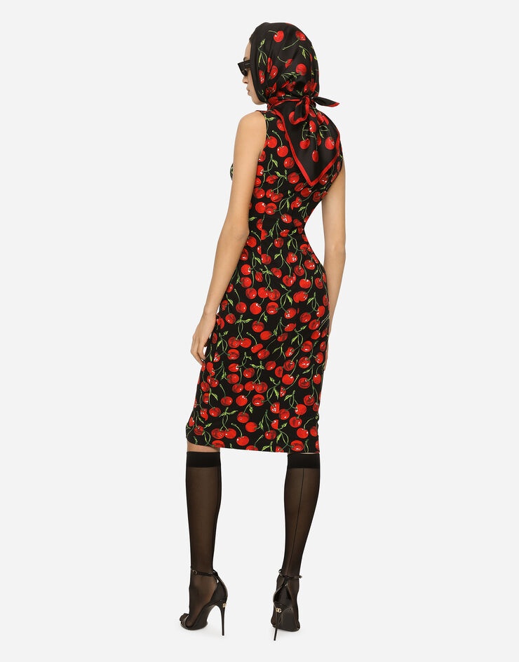 Cherry-print jersey midi dress - 3