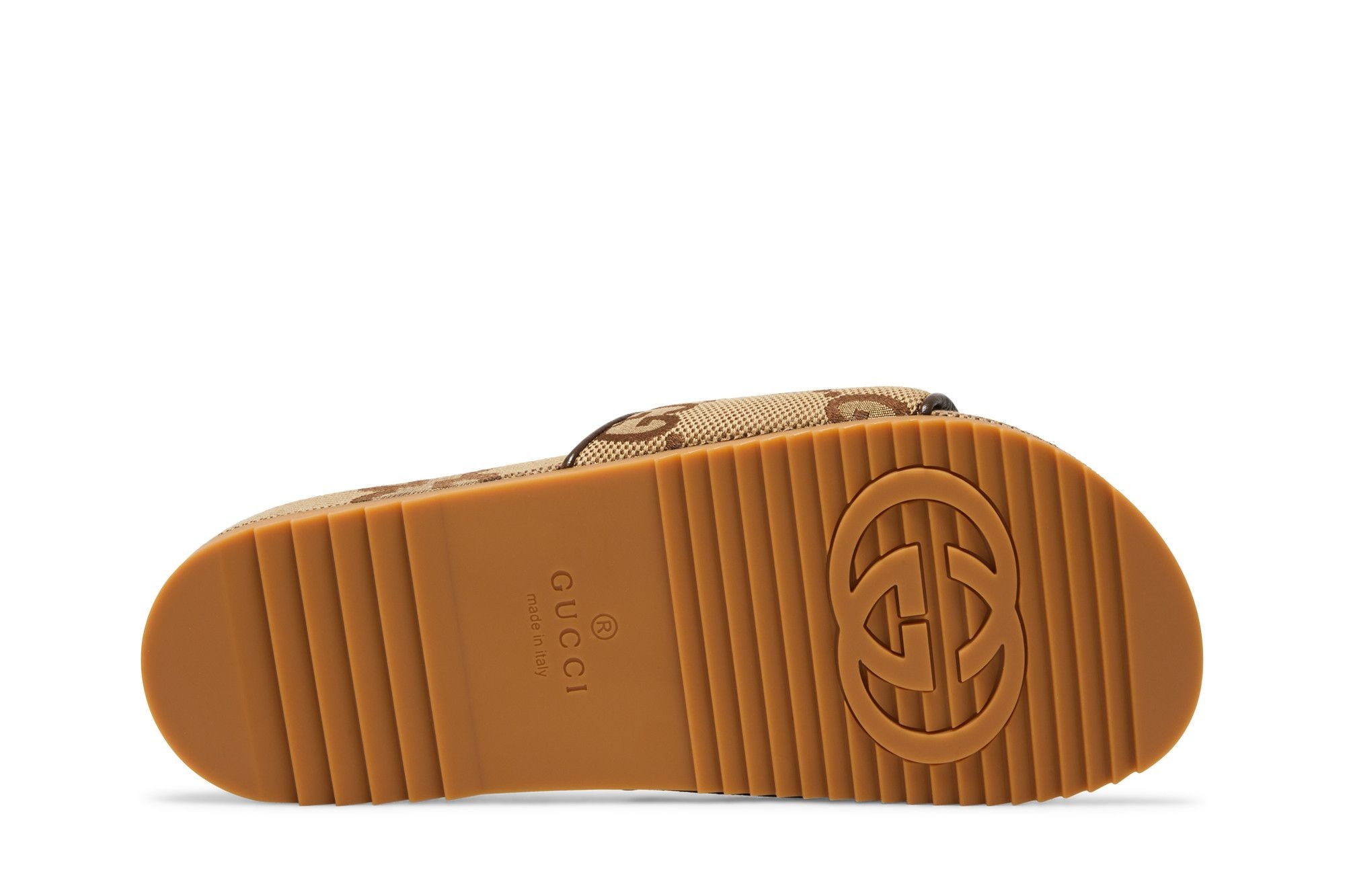 Gucci GG Canvas Slide Sandal 'Camel Monogram' - 4