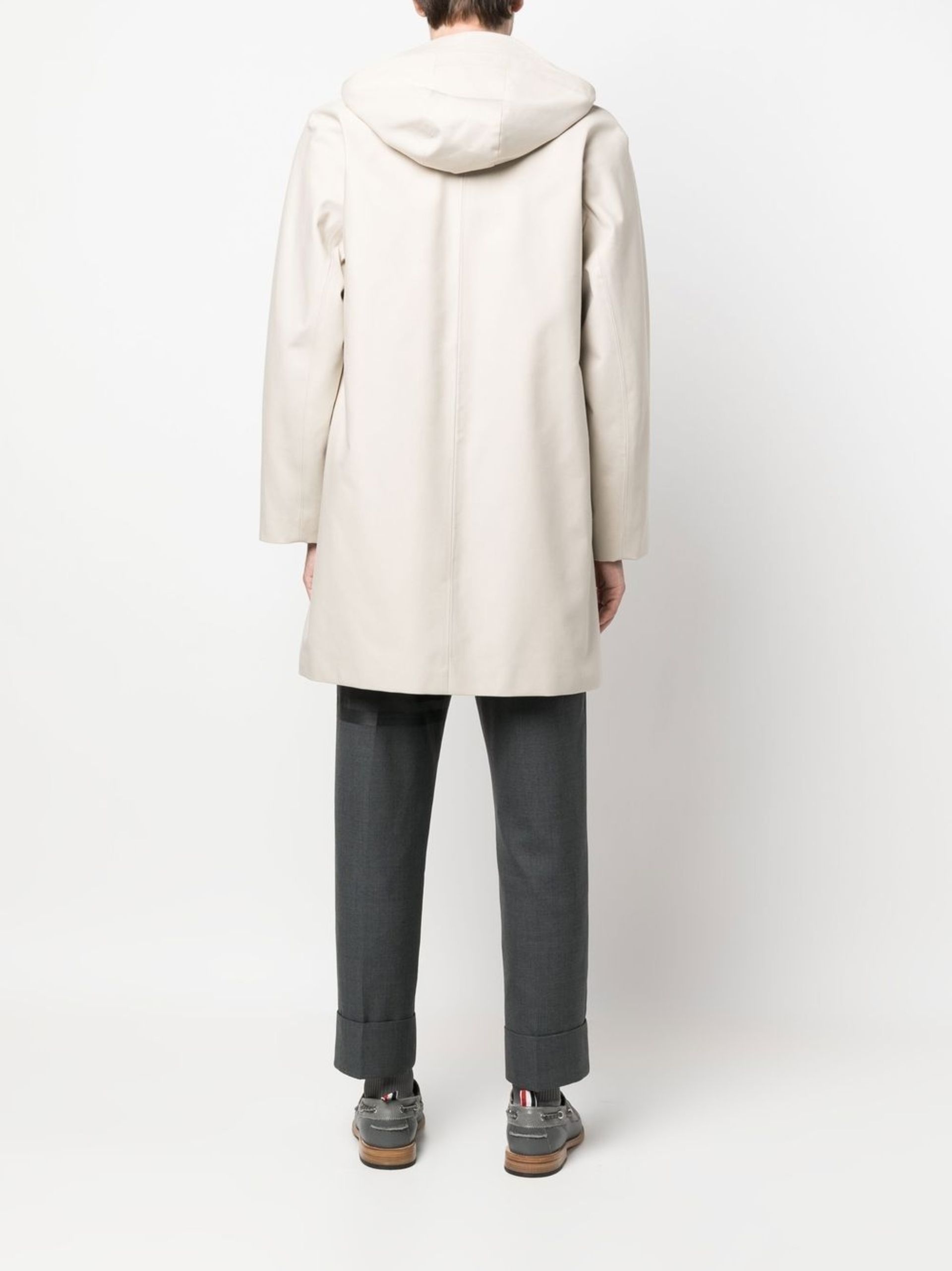 Thom Browne Bal Collar Mackintosh Overcoat - Neutrals