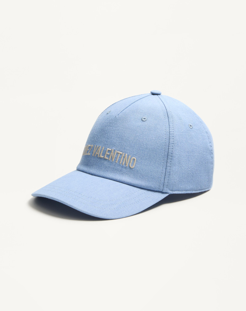 CHEZ VALENTINO DENIM BASEBALL CAP WITH EMBROIDERY 3