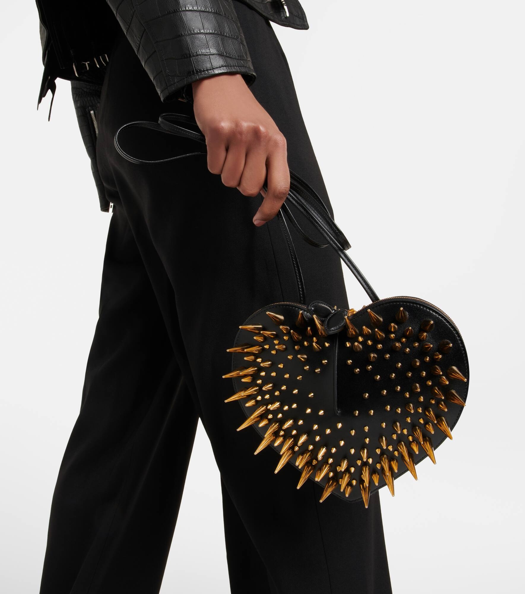 Le Coeur studded leather shoulder bag - 2