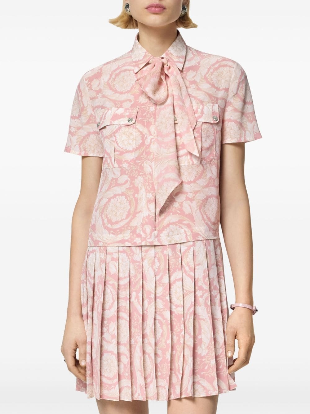 Barocco LavalliÃ¨re silk minidress - 3