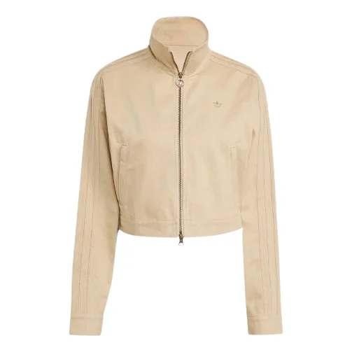 (WMNS) adidas Firebird Twill Crop Track Jacket 'Beige' JX7600 - 1