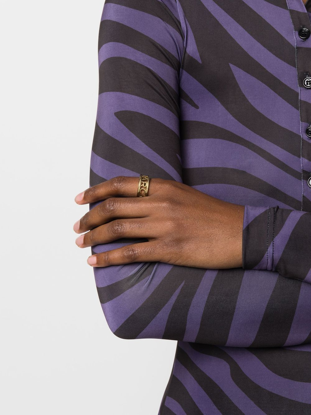 embossed monogram logo ring - 2