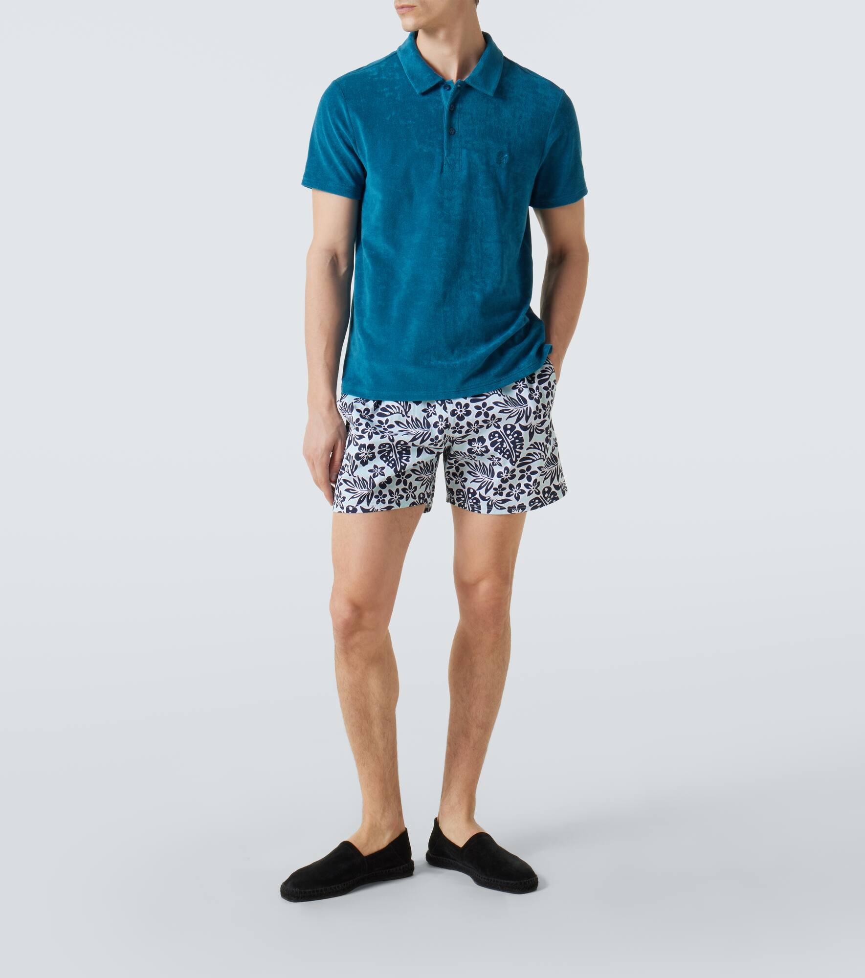 Cotton-blend terry polo shirt - 2