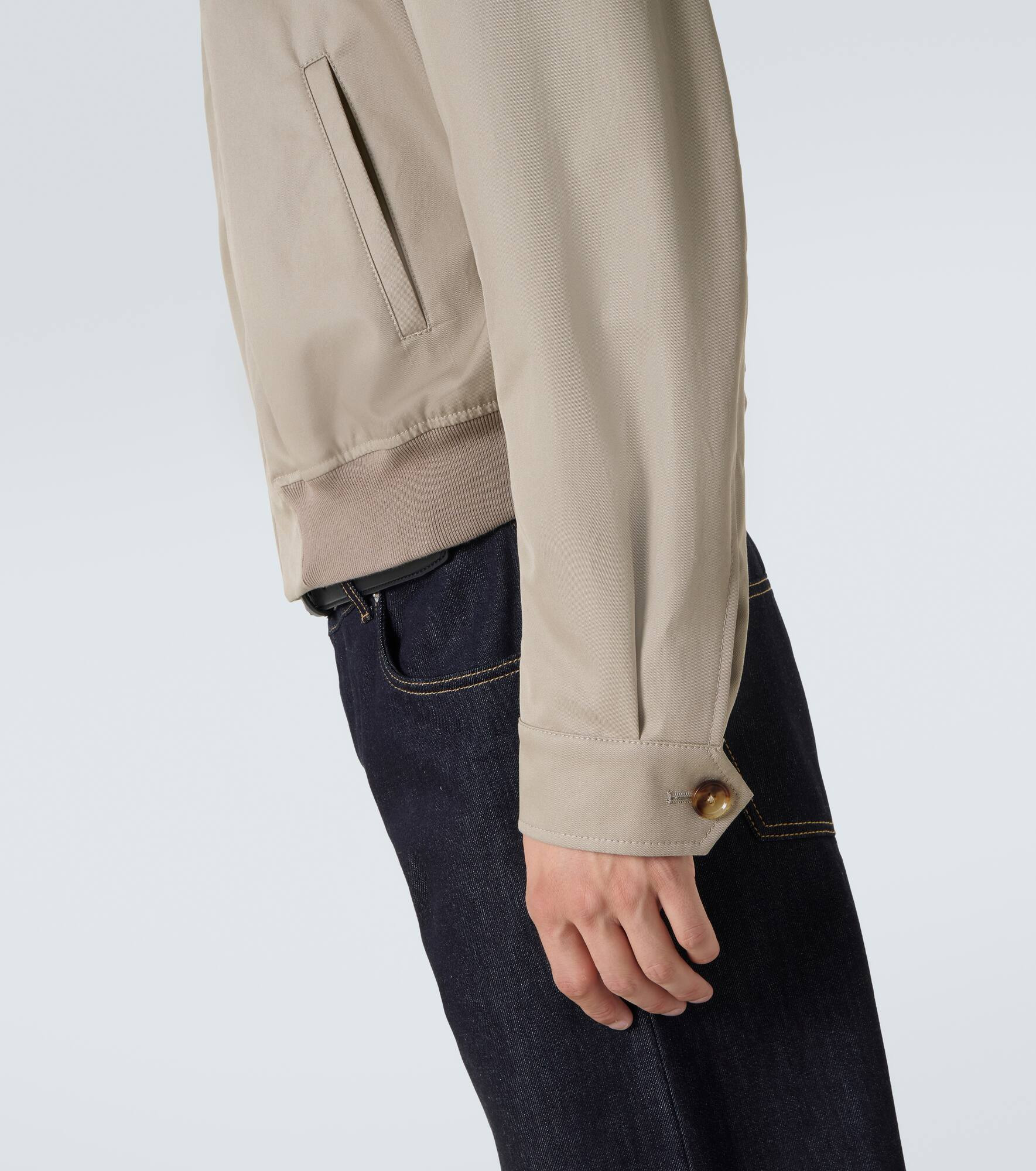 Logo cotton gabardine jacket - 7