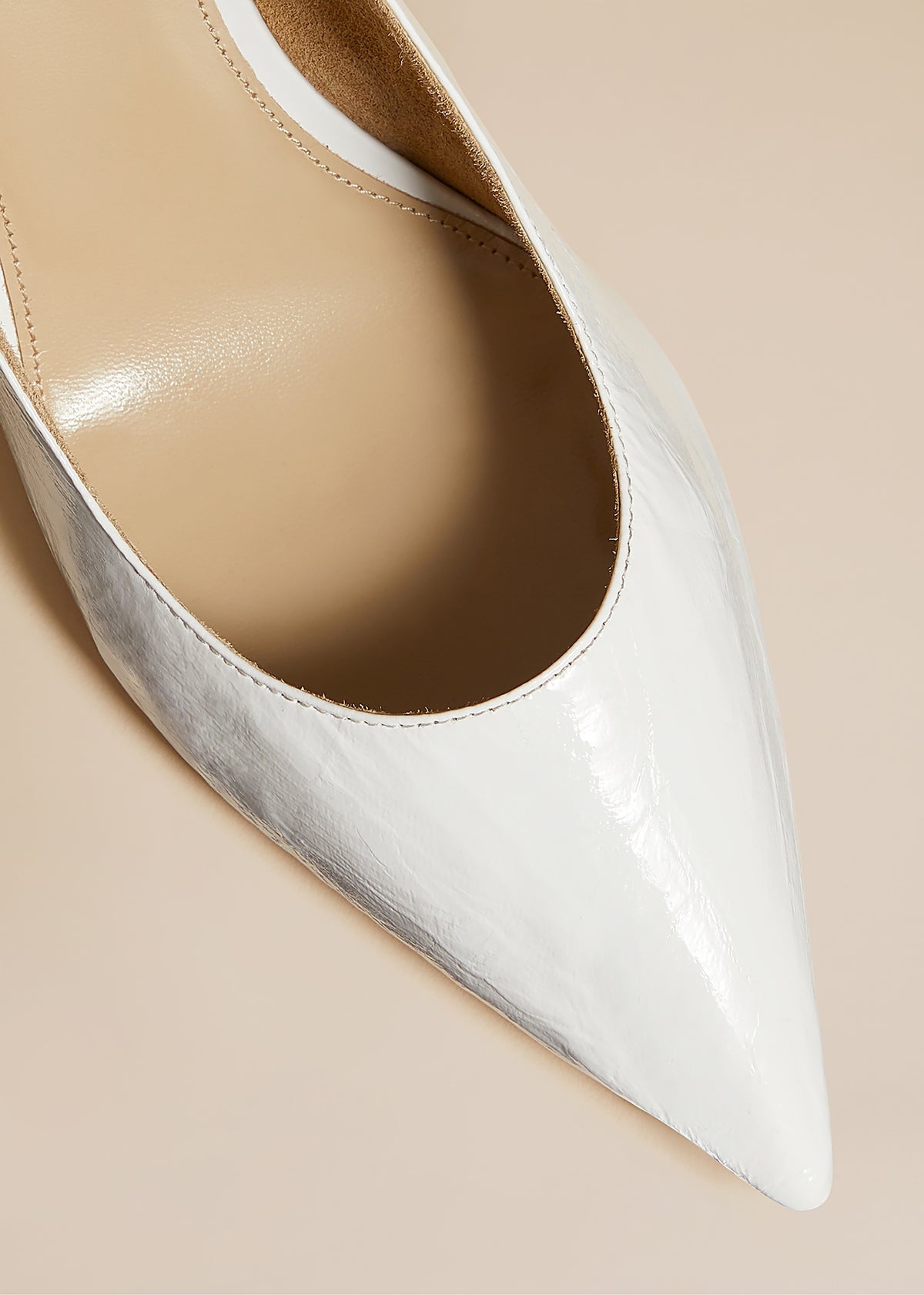 River crinkled-leather slingback pumps - 7