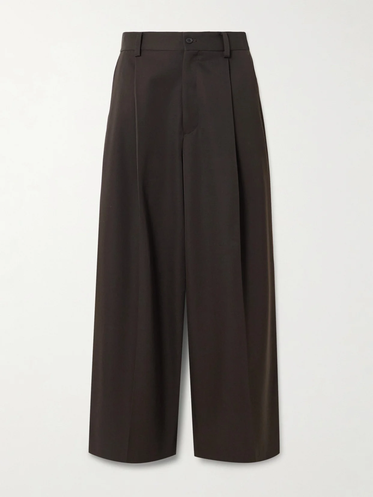 Pleated Wool-twill Wide-leg Pants - 1