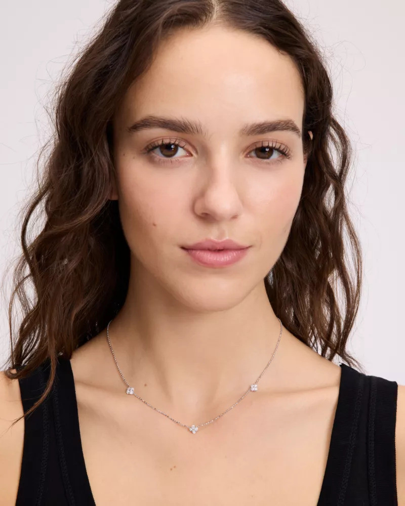 kate spade Kate Spade Fine Time To Shine Diamond Flower Necklace outlook