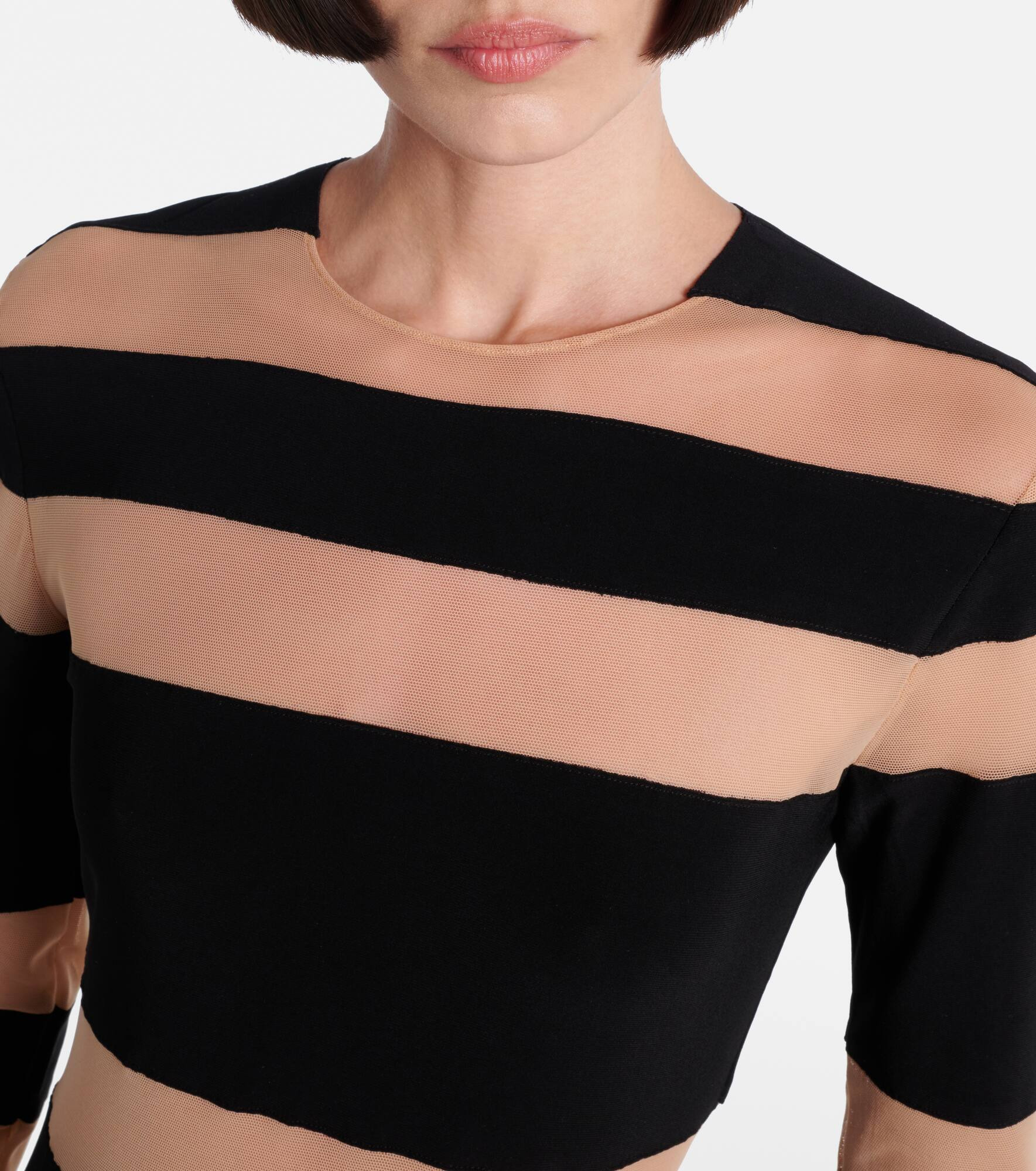 Paneled semi-sheer gown - 4