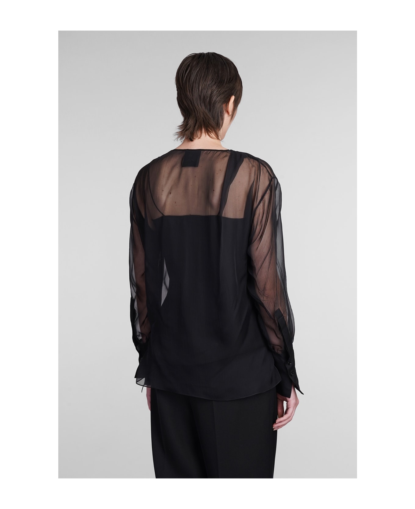 Topwear In Black Silk - 3