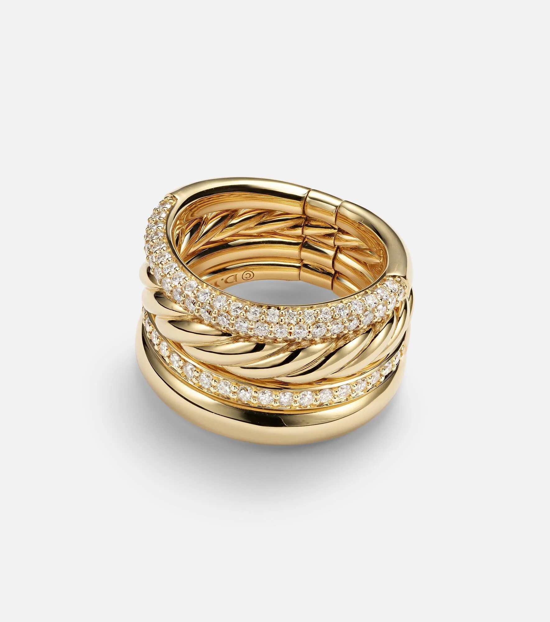 DY Mercer® 18kt gold ring with diamonds - 1