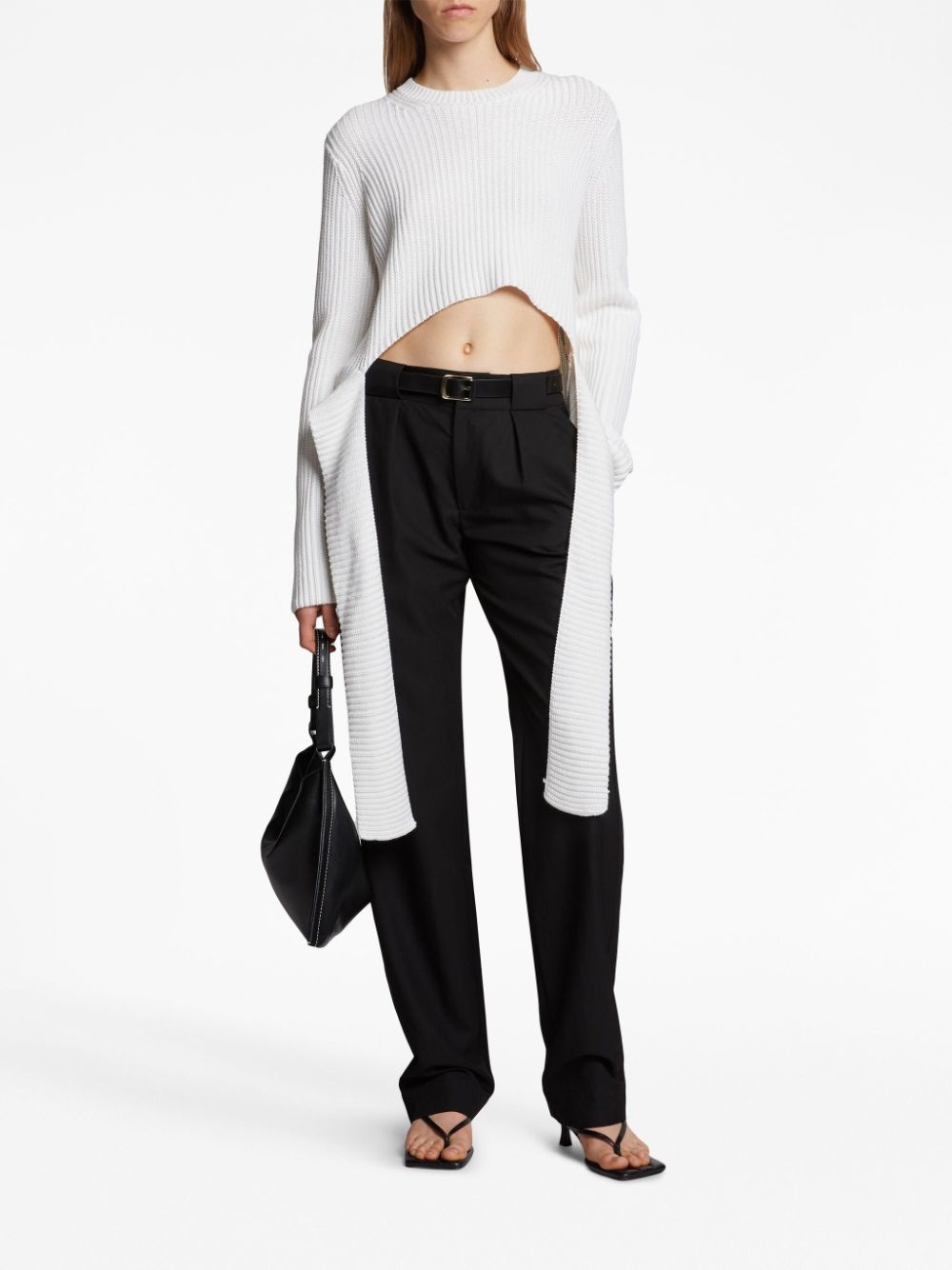 ribbed-knit wrap jumper - 2