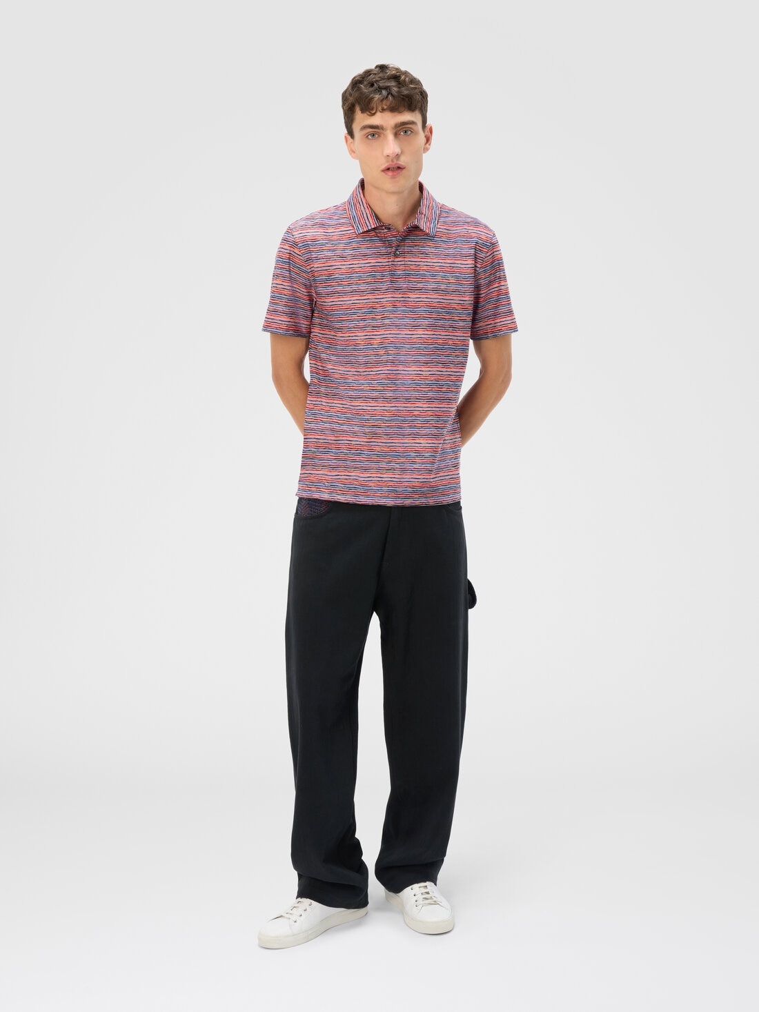 Short Sleeve Polo in Flame Jersey - 2
