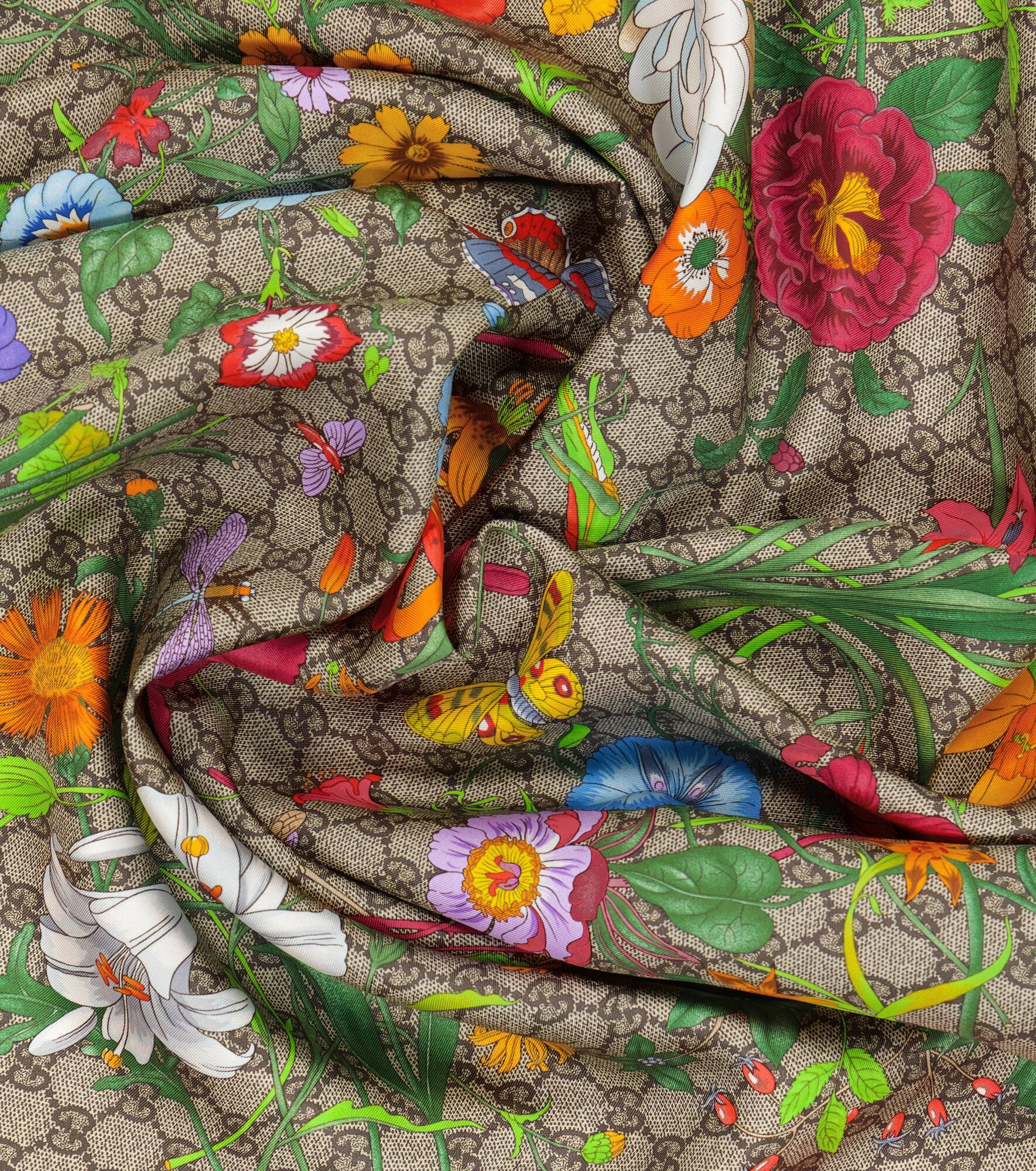 GG Flora silk scarf - 5